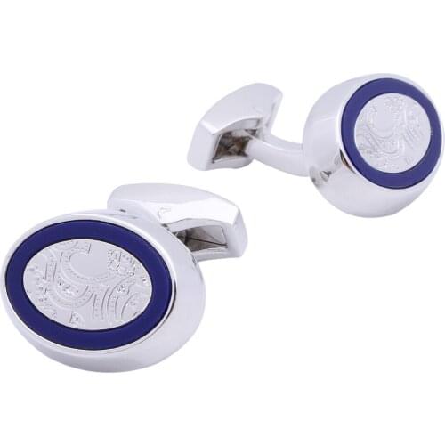 HAWSON Blue Stone Cufflinks for Business Men Top Quality Classic Oval Cuff links For Men White Shirt