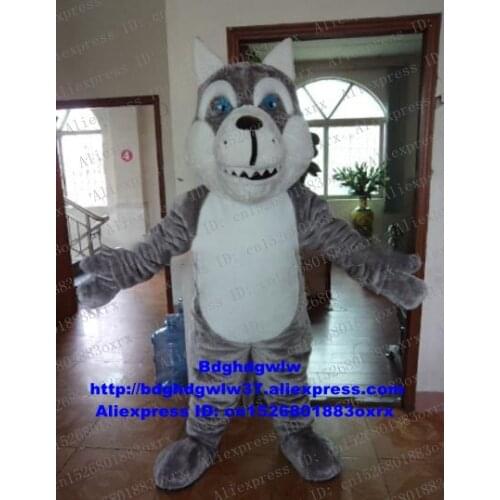 Timber Grey Wolf Husky Dog Mascot Costume Adult Cartoon Character Leaflet Distribution Cartoon Performance zx845