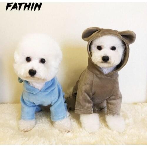 FATHIN Rabbit Ears Dog Clothes Rompers French Bulldog Soft Dog Coat Pet Clothes for Small Large Dogs S-XXL