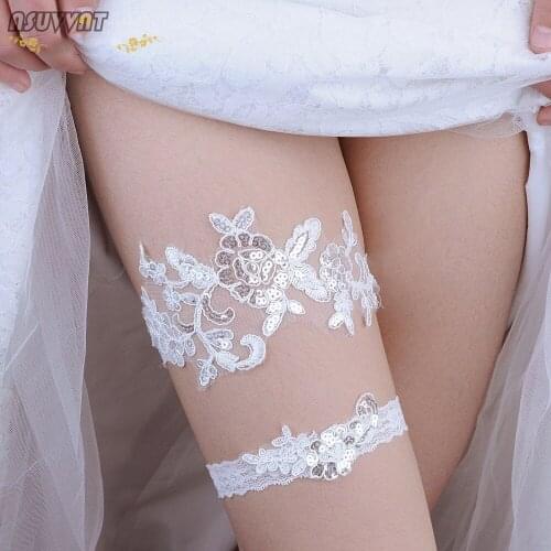 Fashion Wedding Garter Flower Lace Leg Ring White Sexy Garter Thigh Ring Bridal Leg Garter For Girl Wife Women Bride Dress Up