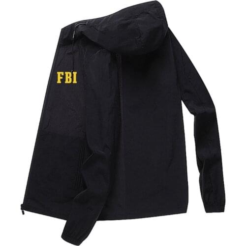 Fashion Zipper Men women Hoodies jacket FBI Print sport hip hop Casual Zip Up Unisex Long Sleeve hoodie jacket coat top 5XL