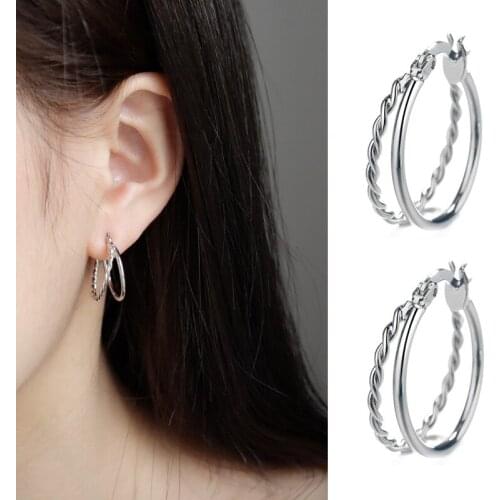 Todorova Fashion Women Girl Trendy Hoop Earrings Buckle Round Circle Hoop Earrings Loop Earrings Jewelry