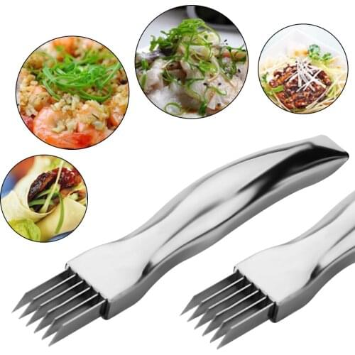 Stainless Steel Scallion Cutter Onion Slicer Sharp Spring Onion Cutter Shredder Vegetable Knife Cutting Tools Kitchen Gadgets