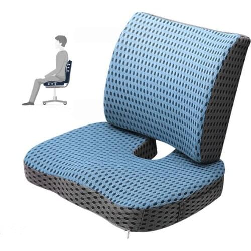 Orthopedic Cushion Chair Pillow 4D Mesh Slow Rebound Memory Foam Cushion Office back Support Tailbone Pain Relief Sitting Pad