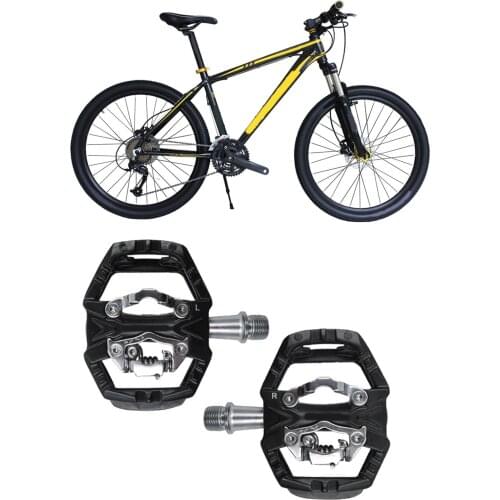 2Pcs/set MTB pedals Dual Platform Self-locking Mountain Bike Pedals Compatible with SPD Bike Accessories ZP-109S mtb Bike Pedals