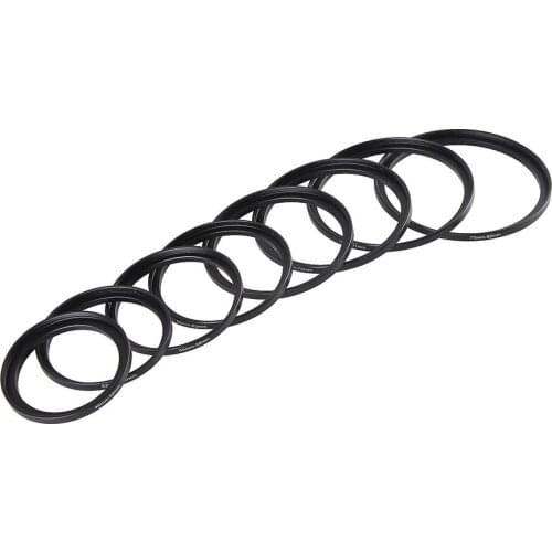 10 Pieces 49-52-55-58-62-67-72-77-82mm Metal Camera Lens Filter Adapter Step Up Ring Male Thread UV Filter to Female Thread Lens