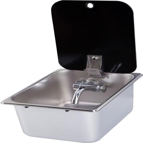 Boat RV Stainless Steel Sink with Tempered Glass Lid 320*260*150mm GR-12150B