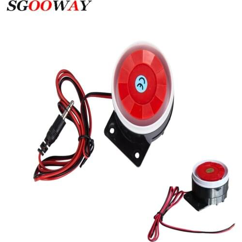 Sgooway Super Loud 120dB Sound Alarm System Compact DC 5V 12V Indoor Siren Durable Wired Mini Horn Siren For Home Security