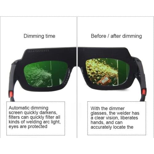 Solar Automatic Blackening Welding Goggles Safety Glasses Professional Lens JW