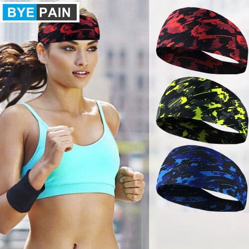 1Pcs BYEPAIN Men Women Sports Headband Sweatband for Running Crossfit Working Out - Performance Stretch & Moisture Wicking