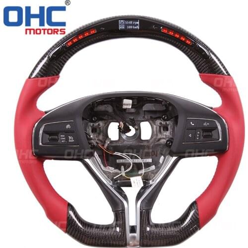 Real Carbon Fiber LED Steering Wheel compatible for Maserati Ghibli Levante Quattroporte Gran Turismo GranCabrio