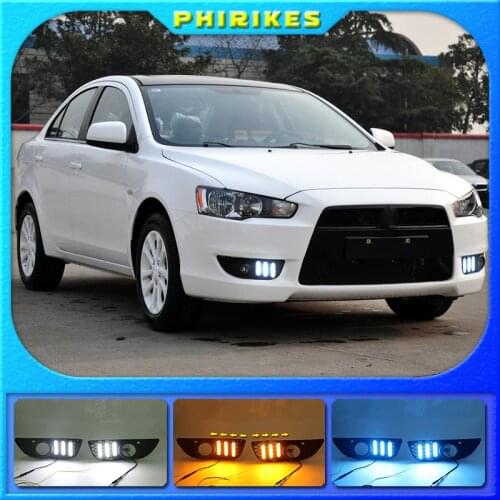 LED DRL Daytime Running Light Fog Lamp 12V Car Running Lights for Mitsubishi Lancer EX 2009-2014