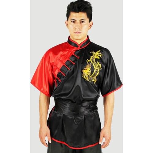 Tai Chi Martial Arts Clothing Suits Embroidered Dragon Chinese Clothes for Men Polyester Anti-Wrinkle Reflective Kung Fu Uniform