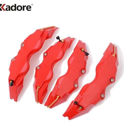 Universal Style ABS Red Front and Rear 3D Disc Brake Caliper Cover Car Accessories 4pcs (2 Pieces Large and 2 Pieces Medium)