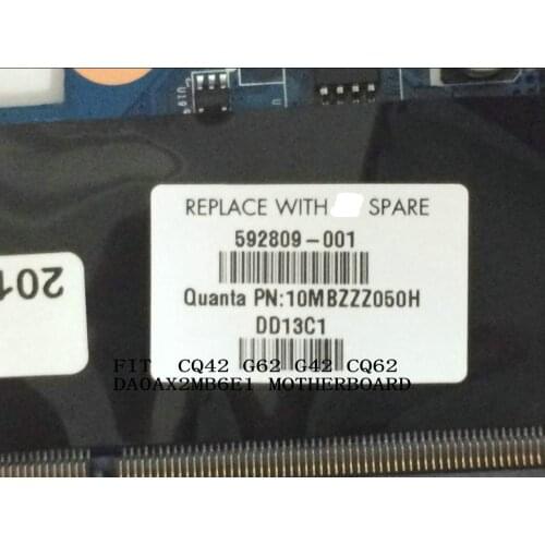 AVAILABLE. 592809-001 FOR HP CQ42 CQ62 G42 G62 LAPTOP MOTHERBOARD.FUNCTIONAL WELL)