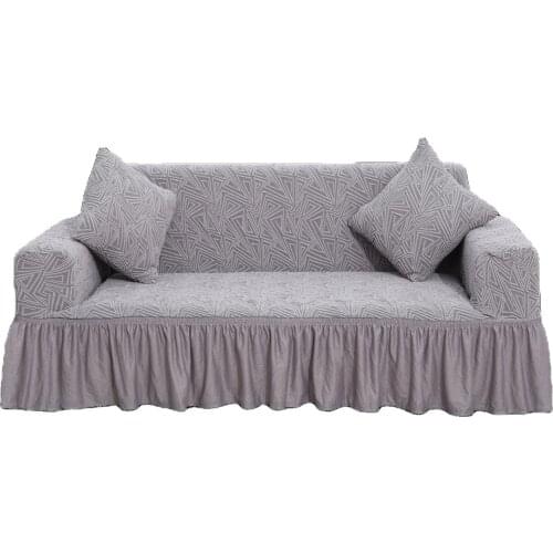 Magic L Shape Stretch Spandex Water Proof Plain Jacquard Slipcover Sofa Cover For 1 2 3 seat Couches