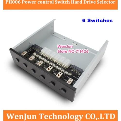 High Quality 6 self-locking switches HDD Power control Switch Hard Drive Selector SATA Drive Switcher For Desktop PC Computer