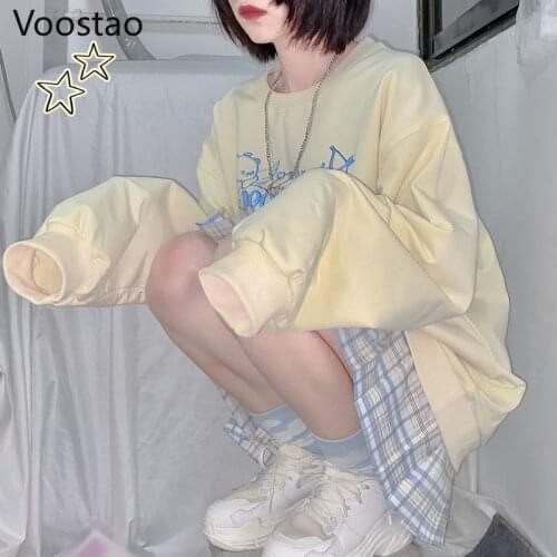 Japanese Spring Autumn Cute Bear Print JK Hoodies Preppy Style Women Harajuku Loose Sweatshirts Korean Girly Sweet Pullover Coat