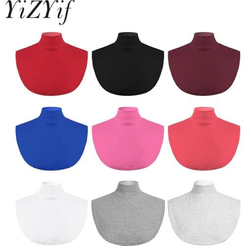 2021 Ladies Turtleneck Knitted False Fake Collar Autumn Winter Windproof Unisex Dickey Solid Detachable Scarf Wrap Neck Warmer