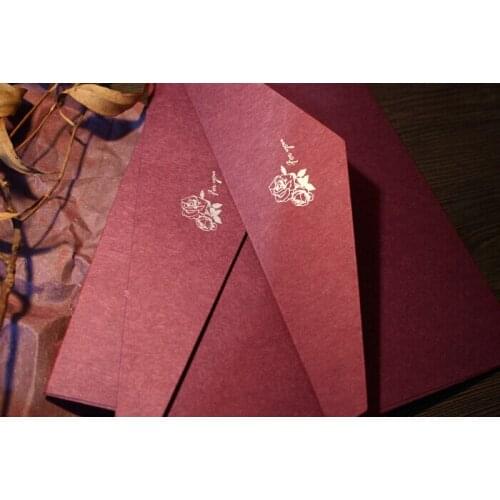 Gold stamp vintage kraft paper gift envelope wedding invtiation