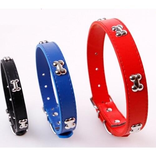 2021 Dog Collars Fashion PU Leather Dog Cat Use Collar Cute Strong Adjustable Outdoor Pets Product Supplier Dog Accessories