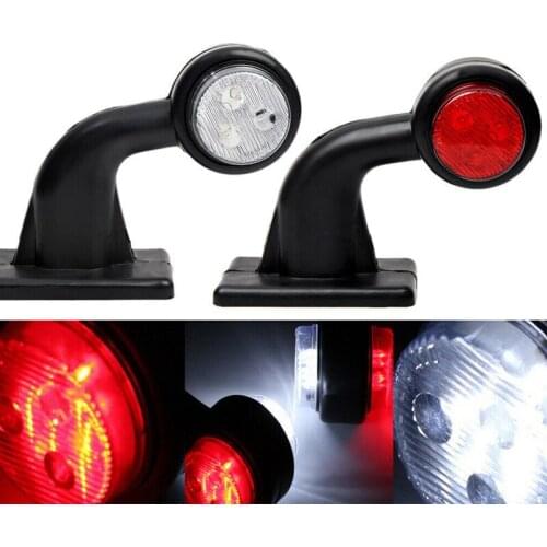 2X 12-24V LED Side Marker Lights Elbow Outline Rear Lamp for Trailer Truck Lorry