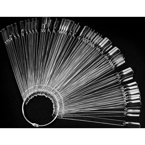 50/Set Nail Art Tips Display Practice Sticks Fan Shaped Nail Polish Swatches Nail Color Sample Nail Art Practice Tools