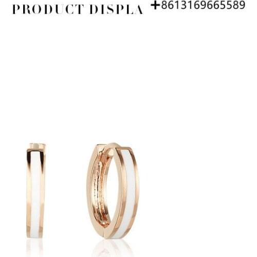 925 simple contrast color trend round ring earrings classic luxury European and American fashion earrings