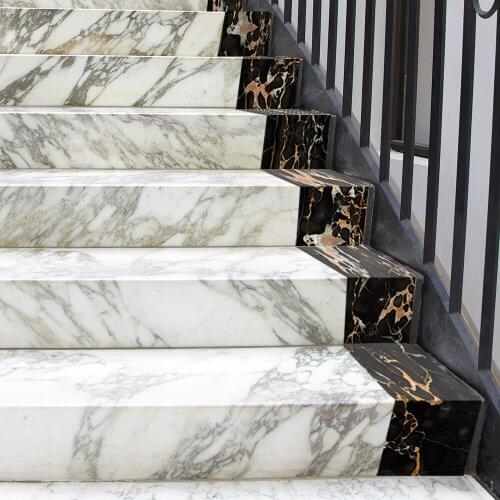 Black Marble Wall Border DIY Wallpaper Borders Geometric Decal PVC Waterproof Wall Stairs Stickers Kitchen Bathroom Home Decor