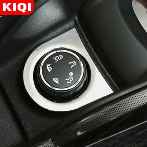 KIQI ABS Chrome More Traffic To Adapt The Mode Dial Decorative Circle Cover Sticker for Peugeot 2008 2014 - 2019 Accessories
