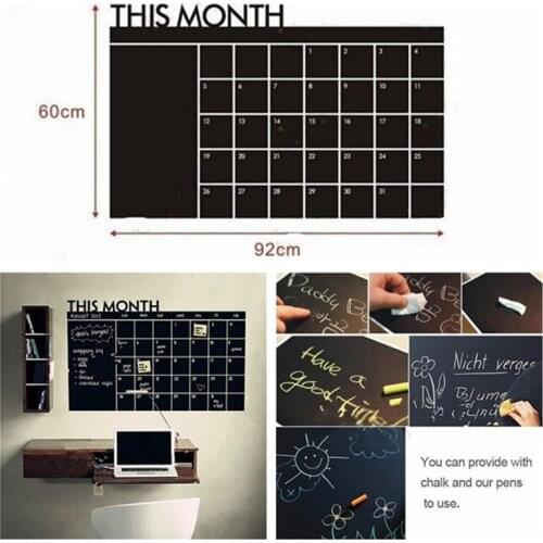 Monthly Calendar Chalk Board Blackboard Vinyl Wall Sticker Home Office Decor