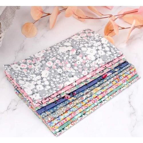 IBOWS 100% Pure Cotton Shredded Flower Pattern Fabric Sheets DIY Material Masks Sewing Home Textile Raw Materials 45*145CM/pc