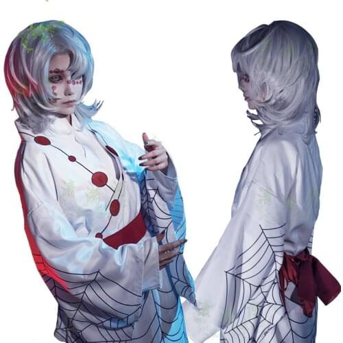 Japanese Anime Cosplay Demon Slayer Rui Cosplay Suits for Women Kamado Nezuko Kimono Halloween Costume Spider Rui Periwig