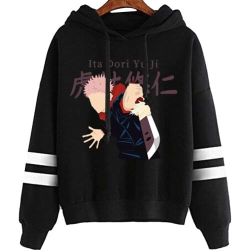 2021Japan Anime Jujutsu Kaisen Hoodie Women Men Harajuku Sweatshirt Itadori Yuji Pullover Hooded Jacket Sportswear