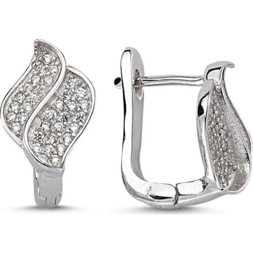 KUTAYDAN Zircon Earrings 925 Sterling Silver