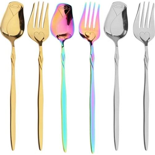 1Pc Stainless Steel Spoon Vintage Gold Flower Small Coffee Tea Spoon Fancy Sugar Dessert Teaspoon Bar Cafe Tableware Wholesale