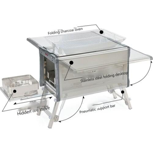 Multi Function Outdoor Mobile Kitchen Outdoor Folding Stove Cooker Card Type Stove Portable Gas Stove Camping Set