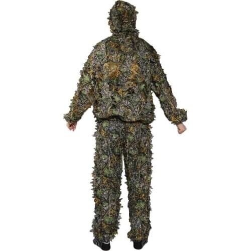 G6DE Mens Training Leaves Clothing Hunting Suit Pants Hooded Jacket Outdoor Ghillie Suit Camouflage Clothes Jungle Suit