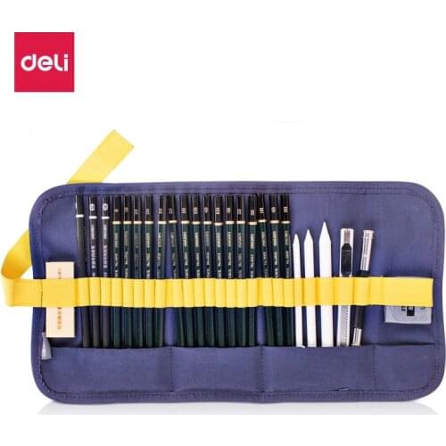 Deli Sketch Pencil Set Sketch Eraser Charcoal Pencil Pen Curtain Painting Special Rubber Knife Art Painting Stationery Supplies