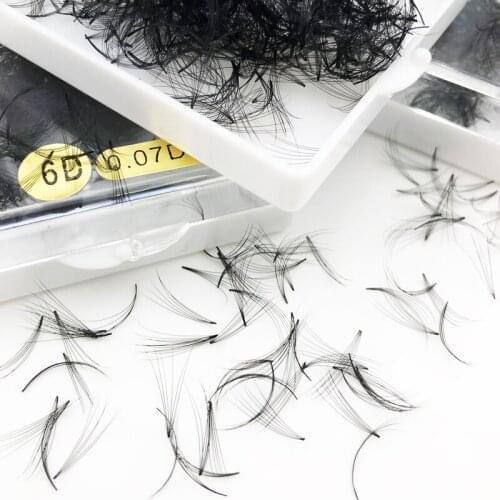 Flash girl top grade 6D 14mm 0.07D/C premade Russia Volume eyelash 1000 fans box short stem eyelash extensions private label