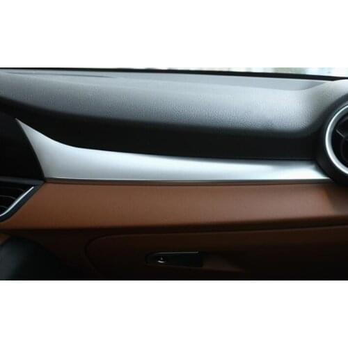 Co-pilot trim strip For Alfa Romeo Giulia 2017 ABS Chrome Center Console Decoration Cover Trim