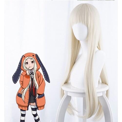 Anime Kakegurui Compulsive Gambler Yomoduki Runa Cosplay Wig Long 80cm Heat Resistant Synthetic Hair Halloween Party Wigs