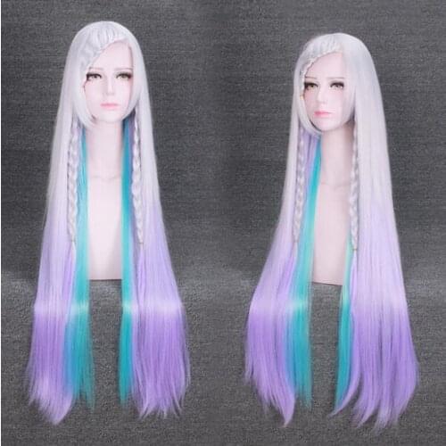 100CM Braid Long Straight Wig Anime Sword Art Online Yuna Cosplay Costume SAO Heat Resistant Synthetic Hair Women Cosplay Wigs