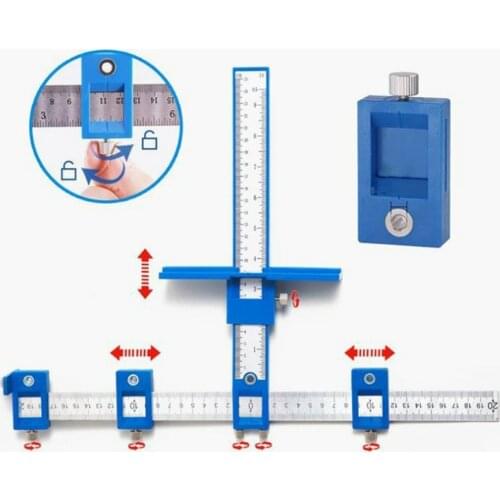 1 Set Punch Locator Auxiliary Tool Wardrobe Door Furniture For Drilling And Opening Longitudinal Sliding Ruler