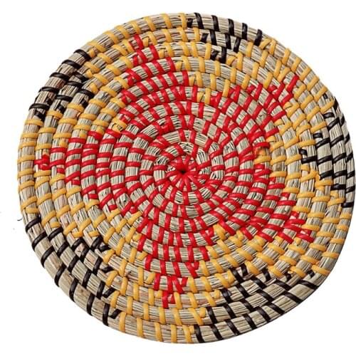 Woven Basket Wall Decor Wall Art Seagrass Decorative Bowl Tray for Boho Bedroom