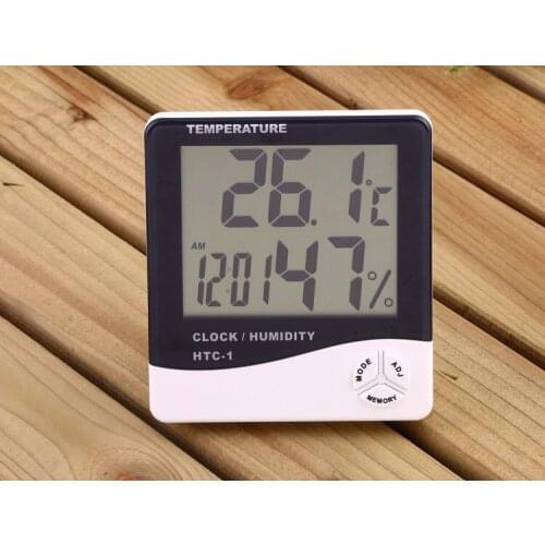 Factory direct selling indoor electronic thermometer alarm clock creative home large screen hygrometer gift