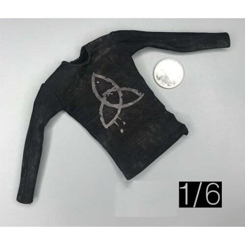 3ATOYS Scale 1/6th Black Fashion Long Sleeves Shirt For Usual 12inch Doll Figures Accessories