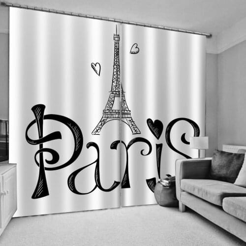 Morden tower curtains 3D Window Curtains For Living Room Bedroom Customized size personality curtains