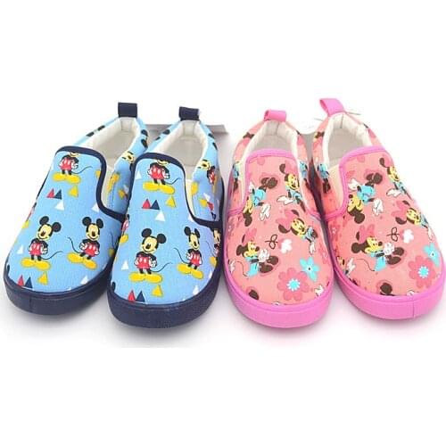 Disney cartoon childrens shoes boys and girls Minnie Mickey canvas shoes campus shoes lightweight breathable casual shoes