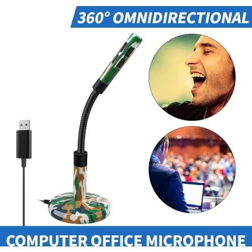 USB Microphone Wired Computer Mic Professional Audio Desktop Microphones Flexible for Computer PC Laptop Live Office Game